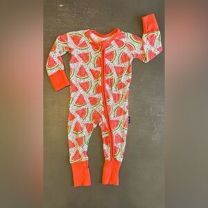 3-6m Millie + Roo Bamboo Kawaii Watermelon Zippy